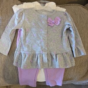 Child of Mine Gray and Purple Kids Matching Set